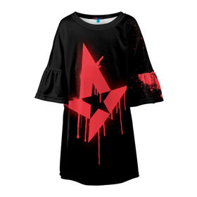 Детское платье 3D с принтом cs:go - Astralis (Black collection) в Рязани, 100% полиэстер | прямой силуэт, чуть расширенный к низу. Круглая горловина, на рукавах — воланы | 0x000000123 | astralis | cs | csgo | астралис | кс | ксго