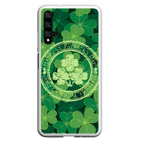 Чехол для Honor 20 с принтом Ireland Happy St Patricks Day в Рязани, Силикон | Область печати: задняя сторона чехла, без боковых панелей | background | clover | four | green | happy st. patricks day | holiday | ireland | leaf | petal | plant | print | зеленый | ирландия | клевер | лепесток | лист | печать | праздник | растение | счастливого святого патрика | фон | четыре