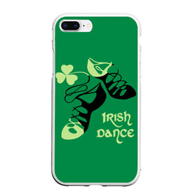 Чехол для iPhone 7Plus/8 Plus матовый с принтом Ireland Irish dance в Рязани, Силикон | Область печати: задняя сторона чехла, без боковых панелей | background | black | clover | dance | green | ireland | irish | petal | soft shoes | зеленый | ирландия | ирландский | клевер | лепесток | мягкая | обувь | танец | фон | черная