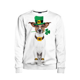 Детский свитшот 3D с принтом Ирландия в Рязани, 100% полиэстер | свободная посадка, прямой крой, мягкая тканевая резинка на рукавах и понизу свитшота | animal | breed | clover | dog | folk | fun | funny | hat | hero | ireland | irish | saint patrick | герой | животное | ирландия | ирландский | клевер | народный | порода | прикол | святой патрик | собака | шляпа | шутка