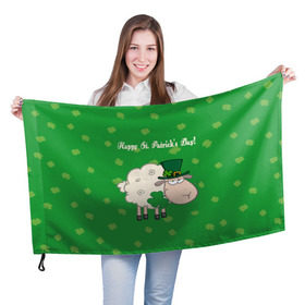 Флаг 3D с принтом Ирландия в Рязани, 100% полиэстер | плотность ткани — 95 г/м2, размер — 67 х 109 см. Принт наносится с одной стороны | irish | sheep | st. patricks day | зеленый | ирландец | лепрекон | оваечка | овца