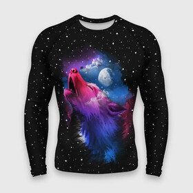 Мужской рашгард 3D с принтом Воющий волк в Рязани,  |  | animal | beast | cosmic | galaxy | moon | planet | rage | roar | space | star | universe | wild | wolf | волк | вселенная | галактика | животное | звезды | зверь | космос | луна | планета | рык | ярость