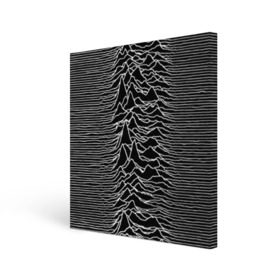 Холст квадратный с принтом Joy Division. Unknown Pleasures в Рязани, 100% ПВХ |  | joy division | альбом | волны | горы | линии | обложка | панк | рок