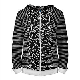 Мужская толстовка 3D на молнии с принтом Joy Division. Unknown Pleasures в Рязани, 100% полиэстер | длина до линии бедра, манжеты и пояс оформлены мягкой тканевой резинкой, двухслойный капюшон со шнурком для регулировки, спереди молния, по бокам два кармана | joy division | альбом | волны | горы | линии | обложка | панк | рок