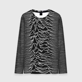 Мужской лонгслив 3D с принтом Joy Division. Unknown Pleasures в Рязани, 100% полиэстер | длинные рукава, круглый вырез горловины, полуприлегающий силуэт | joy division | альбом | волны | горы | линии | обложка | панк | рок