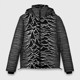 Мужская зимняя куртка 3D с принтом Joy Division Unknown Pleasures в Рязани, верх — 100% полиэстер; подкладка — 100% полиэстер; утеплитель — 100% полиэстер | длина ниже бедра, свободный силуэт Оверсайз. Есть воротник-стойка, отстегивающийся капюшон и ветрозащитная планка. 

Боковые карманы с листочкой на кнопках и внутренний карман на молнии. | joy division | альбом | волны | горы | линии | обложка | панк | рок