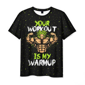 Мужская футболка 3D с принтом My Workout в Рязани, 100% полиэфир | прямой крой, круглый вырез горловины, длина до линии бедер | dragon ball | strong | workout | воркаут | драгон бол