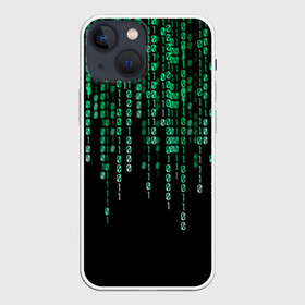 Чехол для iPhone 13 mini с принтом Матрица в Рязани,  |  | background | black | green | matrix | movie | numbers | зеленые | матрица | фильм | фон | цифры | черный