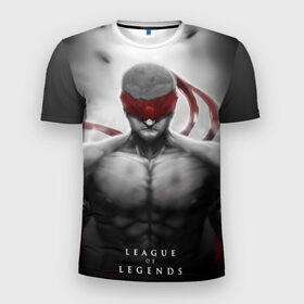 Мужская футболка 3D спортивная с принтом Ли Син в Рязани, 100% полиэстер с улучшенными характеристиками | приталенный силуэт, круглая горловина, широкие плечи, сужается к линии бедра | league of legends | lee sin | lol | ли син | лига легенд | лол