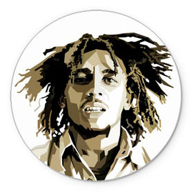 Коврик круглый с принтом Ямайка, Боб Марли в Рязани, резина и полиэстер | круглая форма, изображение наносится на всю лицевую часть | bob marley | reggae