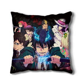 Подушка 3D с принтом Ao no Exorcist в Рязани, наволочка – 100% полиэстер, наполнитель – холлофайбер (легкий наполнитель, не вызывает аллергию). | состоит из подушки и наволочки. Наволочка на молнии, легко снимается для стирки | 