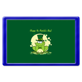 Магнит 45*70 с принтом Ирландия в Рязани, Пластик | Размер: 78*52 мм; Размер печати: 70*45 | Тематика изображения на принте: clover | frog | green | happy st. patricks day | ireland | irish | moon | день святого патрика | зелёная | ирландец | ирландия | клевер | луна | лягушка | счастливый | шляпа