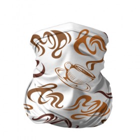 Бандана-труба 3D с принтом Кофейник в Рязани, 100% полиэстер, ткань с особыми свойствами — Activecool | плотность 150‒180 г/м2; хорошо тянется, но сохраняет форму | chocolate | coffee | sweet | бобы | зерна | кофе | напиток | пенка | сладкое | чашки | шоколад