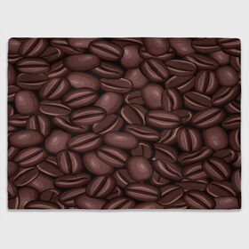 Плед 3D с принтом Зёрна кофе в Рязани, 100% полиэстер | закругленные углы, все края обработаны. Ткань не мнется и не растягивается | beans | coffee | бобы | паттерн