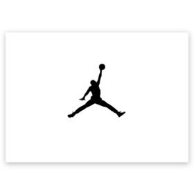 Поздравительная открытка с принтом Michael Jordan в Рязани, 100% бумага | плотность бумаги 280 г/м2, матовая, на обратной стороне линовка и место для марки
 | Тематика изображения на принте: логотип майкл джордан