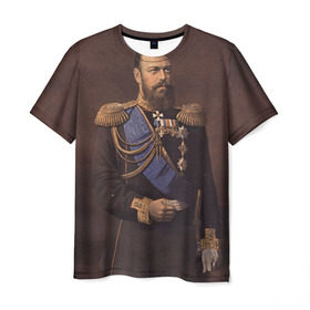 Мужская футболка 3D с принтом Александр III Миротворец в Рязани, 100% полиэфир | прямой крой, круглый вырез горловины, длина до линии бедер | имерский царь