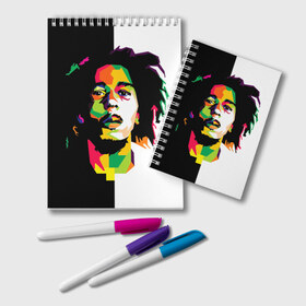 Блокнот с принтом Bob Marley в Рязани, 100% бумага | 48 листов, плотность листов — 60 г/м2, плотность картонной обложки — 250 г/м2. Листы скреплены удобной пружинной спиралью. Цвет линий — светло-серый
 | боб марли | поп арт