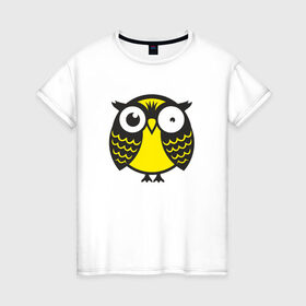 Женская футболка хлопок с принтом Офигевшая сова в Рязани, 100% хлопок | прямой крой, круглый вырез горловины, длина до линии бедер, слегка спущенное плечо | bird | owl | няша | птица | сова | совунья | совушка | сыч