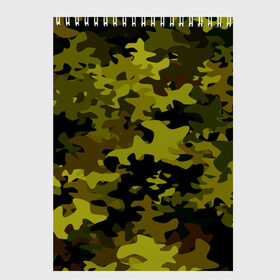 Скетчбук с принтом Camouflage в Рязани, 100% бумага
 | 48 листов, плотность листов — 100 г/м2, плотность картонной обложки — 250 г/м2. Листы скреплены сверху удобной пружинной спиралью | камуфляж | хаки