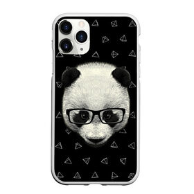 Чехол для iPhone 11 Pro Max матовый с принтом Умная панда в Рязани, Силикон |  | Тематика изображения на принте: animal | bear | beast | hipster | panda | smart | животное | зверь | медведь | очки | панда | свэг | умный | хипстер