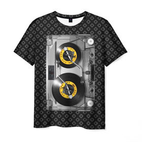 Мужская футболка 3D с принтом DJ Tape в Рязани, 100% полиэфир | прямой крой, круглый вырез горловины, длина до линии бедер | dj | equalizer | music | retro | sound | tape | диджей | кассета | меломан | музыка | пленка | ретро | эквалайзер