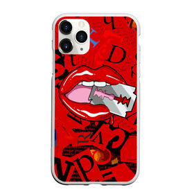 Чехол для iPhone 11 Pro матовый с принтом Поп-арт опасная бритва в Рязани, Силикон |  | blade | blood | dangerous | drop | letters | lips | pop   art | razor | бритва | буквы | губы | капля | кровь | лезвие | опасная | поп арт