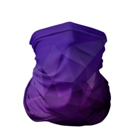 Бандана-труба 3D с принтом PolyViolet в Рязани, 100% полиэстер, ткань с особыми свойствами — Activecool | плотность 150‒180 г/м2; хорошо тянется, но сохраняет форму | полигон | тёмный | треугольники | фиолетовый