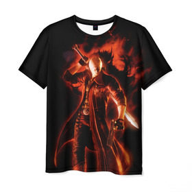 Мужская футболка 3D с принтом Devil May Cry в Рязани, 100% полиэфир | прямой крой, круглый вырез горловины, длина до линии бедер | devil | данте | дьявол | слэшер
