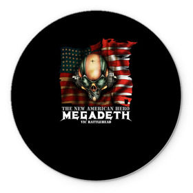 Коврик круглый с принтом Megadeth #3 в Рязани, резина и полиэстер | круглая форма, изображение наносится на всю лицевую часть | dave | megadeth | metal | mustaine | rattlehead | rock | thrash | vic | дейв | мастейн | мегадез | мегадет | мегедес | метал | рок | треш