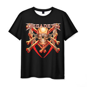 Мужская футболка 3D с принтом Megadeth 1 в Рязани, 100% полиэфир | прямой крой, круглый вырез горловины, длина до линии бедер | megadeth | дирк вербурен | дэвид эллефсон | дэйв мастейн | кико лоурейро | мегадэт