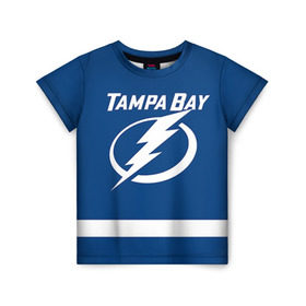 Детская футболка 3D с принтом Tampa Bay Johnson в Рязани, 100% гипоаллергенный полиэфир | прямой крой, круглый вырез горловины, длина до линии бедер, чуть спущенное плечо, ткань немного тянется | 9 | tampa bay lightning | tyler johnson | нхл | тайлер джонсон | тампа бэй лайтнинг | хоккей