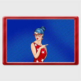Магнит 45*70 с принтом Pop Art Girl в Рязани, Пластик | Размер: 78*52 мм; Размер печати: 70*45 | retro | арт | винтаж | девушка | искусство | поп | ретро