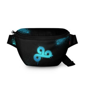 Поясная сумка 3D с принтом cs:go - Cloud 9 (Black collection) в Рязани, 100% полиэстер | плотная ткань, ремень с регулируемой длиной, внутри несколько карманов для мелочей, основное отделение и карман с обратной стороны сумки застегиваются на молнию | cloud9 | cs | csgo | го | кс