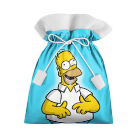Подарочный 3D мешок с принтом Гомер в Рязани, 100% полиэстер | Размер: 29*39 см | Тематика изображения на принте: gomer | желтый | мультик | симпсон