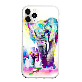 Чехол для iPhone 11 Pro матовый с принтом Слоны в Рязани, Силикон |  | animal | art | bright | child | color | elephants | family | mother | rainbow | spectrum | животные | искусство | мама | радуга | ребенок | семья | слоны | спектр | цвета | яркие