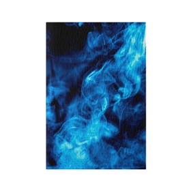 Обложка для паспорта матовая кожа с принтом Smoke в Рязани, натуральная матовая кожа | размер 19,3 х 13,7 см; прозрачные пластиковые крепления | Тематика изображения на принте: дым | огонь | пламя | синий
