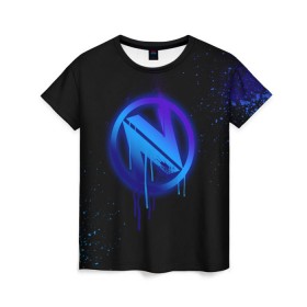 Женская футболка 3D с принтом cs:go - EnVyUs (Black collection) в Рязани, 100% полиэфир ( синтетическое хлопкоподобное полотно) | прямой крой, круглый вырез горловины, длина до линии бедер | cs | csgo | envyus | го | кс