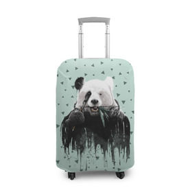 Чехол для чемодана 3D с принтом Панда-художник в Рязани, 86% полиэфир, 14% спандекс | двустороннее нанесение принта, прорези для ручек и колес | animal | art | artist | bear | beast | design | panda | style | арт | дизайн | животное | зверь | кисть | краски | медведь | панда | стиль | художник
