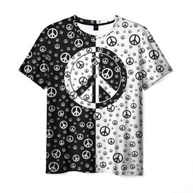 Мужская футболка 3D с принтом Peace Symbol в Рязани, 100% полиэфир | прямой крой, круглый вырез горловины, длина до линии бедер | love | peace | symbol | знак | любовь | мир | пацифик | пацифика | сигнал | символ | хиппи