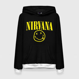 Женская толстовка 3D с принтом Nirvana в Рязани, 100% полиэстер  | двухслойный капюшон со шнурком для регулировки, мягкие манжеты на рукавах и по низу толстовки, спереди карман-кенгуру с мягким внутренним слоем. | curt | nirvana | кобейн | курт | нирвана