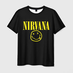 Мужская футболка 3D с принтом Nirvana в Рязани, 100% полиэфир | прямой крой, круглый вырез горловины, длина до линии бедер | curt | nirvana | кобейн | курт | нирвана