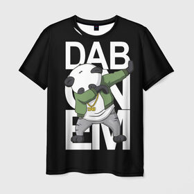 Мужская футболка 3D с принтом Panda dab в Рязани, 100% полиэфир | прямой крой, круглый вырез горловины, длина до линии бедер | Тематика изображения на принте: dab | dab n dance | dab on em | panda dab | дэб