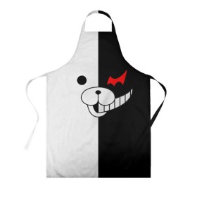 Фартук 3D с принтом Monokuma в Рязани, 100% полиэстер | общий размер — 65 х 85 см, ширина нагрудника — 26 см, горловина — 53 см, длина завязок — 54 см, общий обхват в поясе — 173 см. Принт на завязках и на горловине наносится с двух сторон, на основной части фартука — только с внешней стороны | danganronpa | monokuma | данганронпа