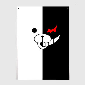 Постер с принтом Monokuma в Рязани, 100% бумага
 | бумага, плотность 150 мг. Матовая, но за счет высокого коэффициента гладкости имеет небольшой блеск и дает на свету блики, но в отличии от глянцевой бумаги не покрыта лаком | danganronpa | monokuma | данганронпа