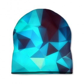Шапка 3D с принтом abstraction blue в Рязани, 100% полиэстер | универсальный размер, печать по всей поверхности изделия | 