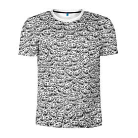 Мужская футболка 3D спортивная с принтом Мегатролль в Рязани, 100% полиэстер с улучшенными характеристиками | приталенный силуэт, круглая горловина, широкие плечи, сужается к линии бедра | face | troll | trollface | интернет | лицо | мем | тролль