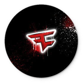 Коврик круглый с принтом cs:go - Faze clan (Black collection) в Рязани, резина и полиэстер | круглая форма, изображение наносится на всю лицевую часть | black | clan | csgo | faze | ксго | фейз