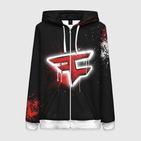 Женская толстовка 3D на молнии с принтом cs:go - Faze clan (Black collection) в Рязани, 100% полиэстер | длина до линии бедра, манжеты и пояс оформлены мягкой тканевой резинкой, двухслойный капюшон со шнурком для регулировки, спереди молния, по бокам два кармана | black | clan | csgo | faze | ксго | фейз