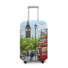 Чехол для чемодана 3D с принтом Улицы Лондона в Рязани, 86% полиэфир, 14% спандекс | двустороннее нанесение принта, прорези для ручек и колес | Тематика изображения на принте: city | england | london | united kingdom | англия | великобритания | город | лондон