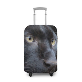 Чехол для чемодана 3D с принтом Черная пантера в Рязани, 86% полиэфир, 14% спандекс | двустороннее нанесение принта, прорези для ручек и колес | животные | кис | киска | кот | котенок | котик | кошечка | кошка | пантера | рысь | тигр | хищник